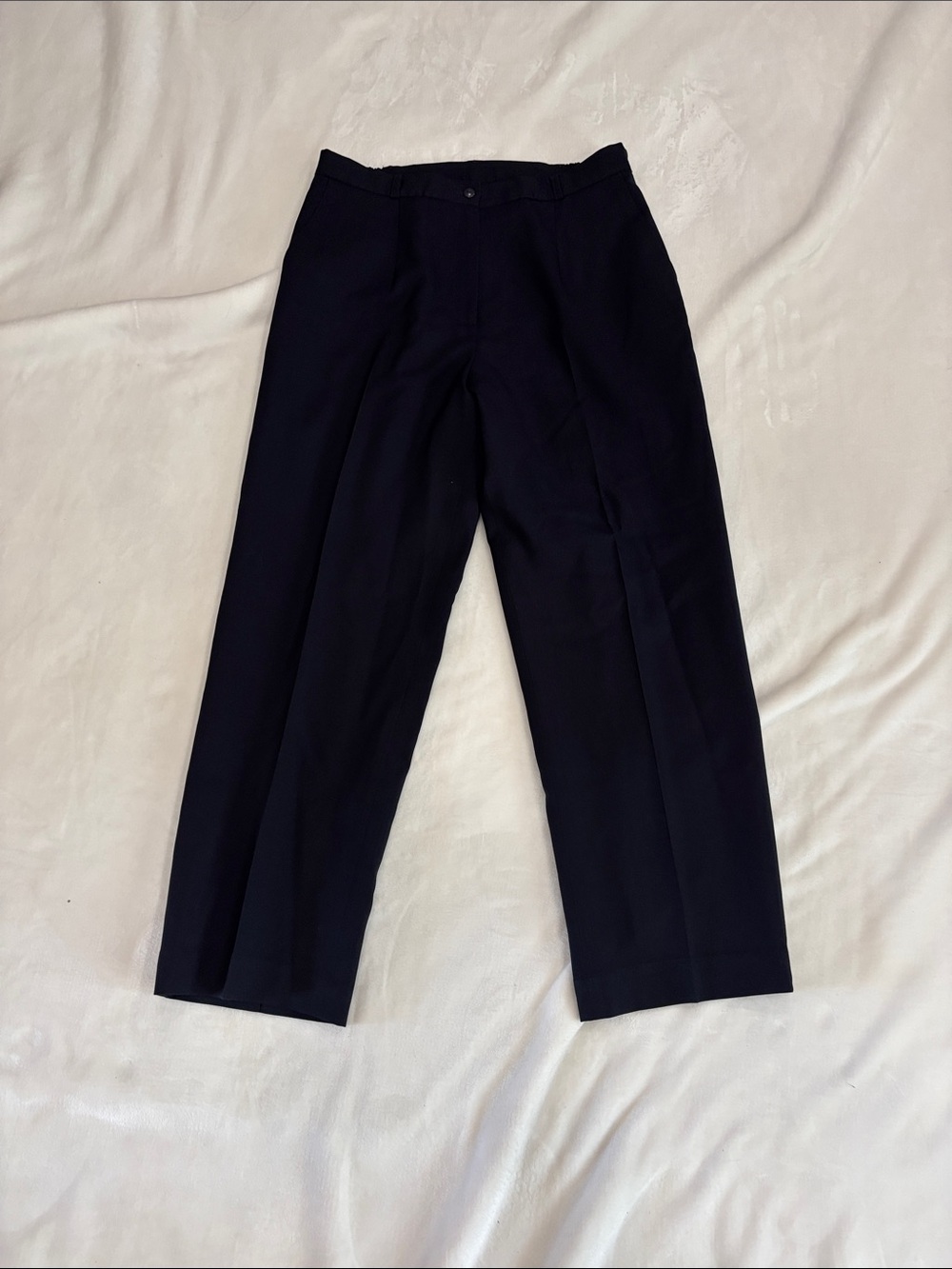 Vintage Navy Wool Tailored Trousers - Picture 2 of 5